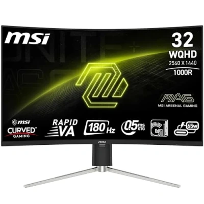 Image of Msi MAG 325CQRF QD E2 Quad HD 31.5&quot; Curved Rapid VA LCD Gaming Monitor Black, Black