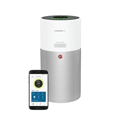 Image of Hoover Air Purifier 500 HEPA with Diffuser, Removes 99.97% of Allergy Particles, Pollen, Fast Acting H TRIFILTER Filtration System, Bluetooth Connectivity