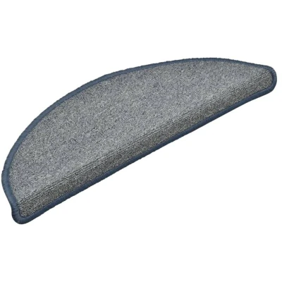 Image of vidaXL Carpet Stair Treads 15 pcs Light Grey and Blue 56x17x3 cm