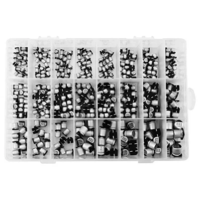 Image of 400PCS SMD 1uF 1000uF Aluminium Electrolytic Capacitor Kit, 24 Values
