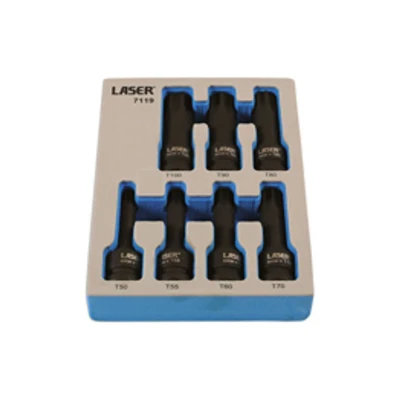 Image of Laser 7119 Long Impact Star Socket Bit Set 1/2&quot;D 7pc