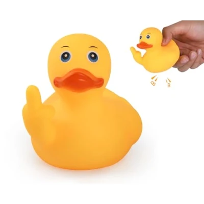 Image of ds. distinctive style Large Middle Finger Rubber Duck Yellow 3.07 Inch Funny Car Ornaments for Dashboard Decoration, Computer Monitor Decor