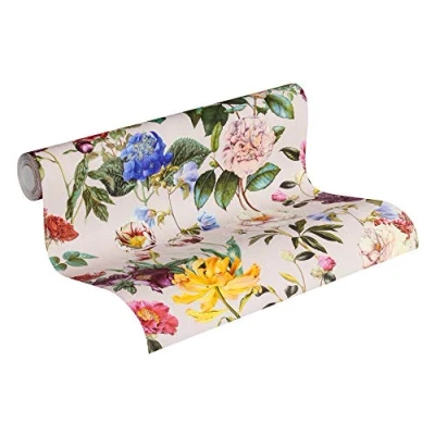 Image of A.S. Création Jette Non Woven Wallpaper with Flowers Floral 10.05 m x 0.53 Multicolored Green Pink Yellow red 373363 37336 3
