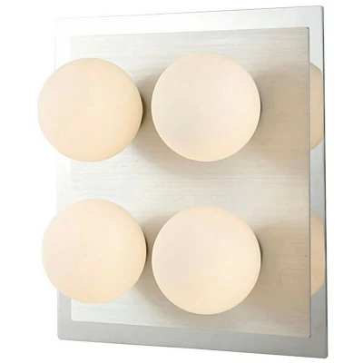 Image of IP44 Globe Flush Ceiling Light G9 4 In Polished Chrome &amp; Aluminium