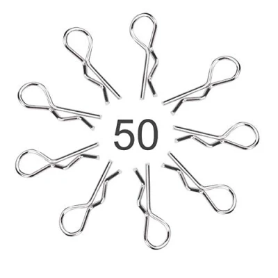 Image of Tbest Rc Car Clips, 50 Pieces Springy R Body Clips Universal Replacement for 1/10 1/12 1/16 Scale Pins