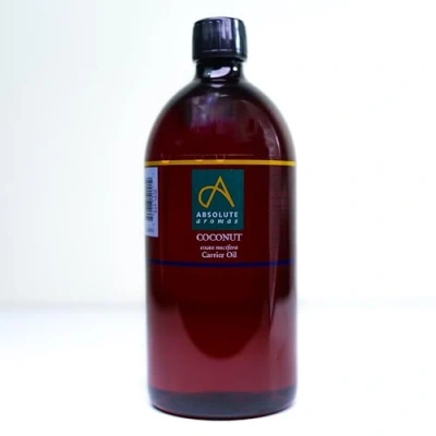Image of Absolute Aromas Fractionated Coconut Oil 1L 100% Pure, Unscented and Natural Carrier for Massage, Aromatherapy Blending Essentials Oils Use on Hair Skin