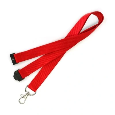 Image of EasyBadge 100 Pack Red 20mm Lanyards with Safety Breakaways and Trigger Clip