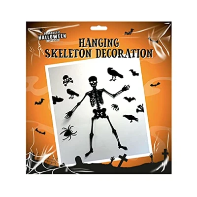 Image of Gem Imports 1x Hanging Skeleton Decoration Halloween Accessories And Horror Sticker Hangings