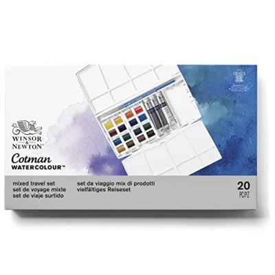 Image of Winsor &amp; Newton Cotman Water Colour Paints 14 x 1/2 Napf, 16 Colours