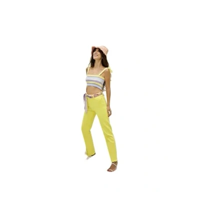 Image of Trendyol Women Young Slim Basic Square Collar Knitwear Blouse Yellow