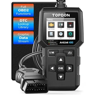 Image of TOPDON OBD2 Code Reader AL400 Scanner, Car Diagnostic Tool with 10 OBD Functions Check Engine Light/Smog Emission Test/O2 Sensor Test/EVAP, Free Lifetime Update