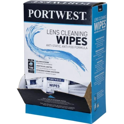 Image of Portwest Lens Cleaning Wipes White