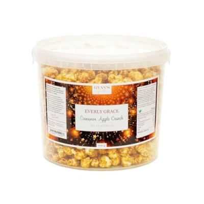 Image of Everly Grace Popcorn cinnamon Apple Crunch, 600 g bucket with apples and from our manufactory in Augsburg, Germany