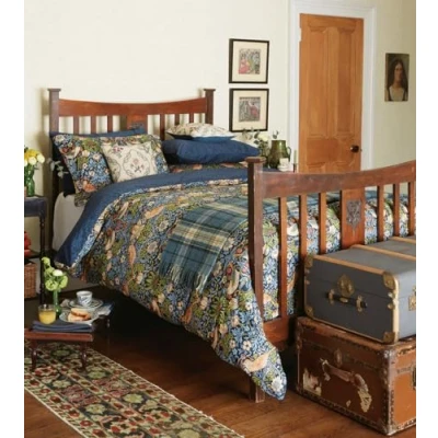 Image of Morris &amp; Co Strawberry Thief Duvet Cover Set Indigo