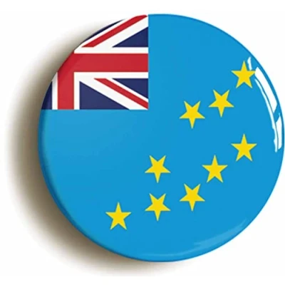 Image of Ozorath TUVALU NATIONAL FLAG BADGE BUTTON PIN (Size is 1inch / 25mm diameter)