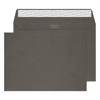 Image of Blake Creative Colour C5 162 x 229 mm 120 gsm Peel &amp; Seal Wallet Envelopes (45324) Graphite Grey Pack of 25