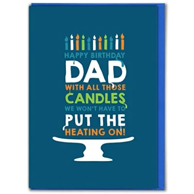 Image of Brainbox Candy Funny Dad Birthday Card &#039;Cake Candles&#039; Cheeky For Novelty Humour Cards From Son Daughter