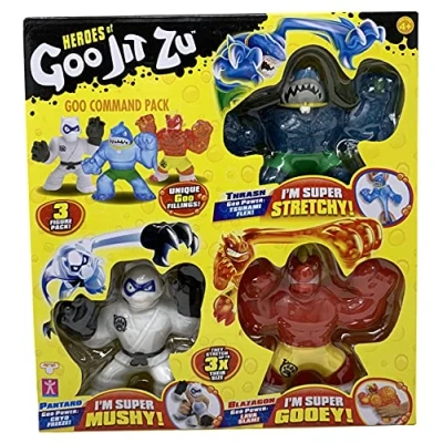 Image of Heroes Of Goo Jit Zu 3 Figure Pack Kids Bundle Pantaro Blazagon Thrash
