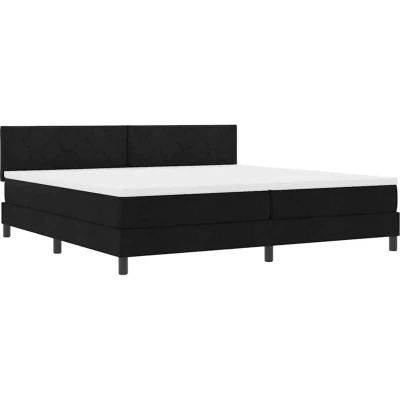 Image of vidaXL Box Spring Bed with Mattress Black 200x200 cm Fabric
