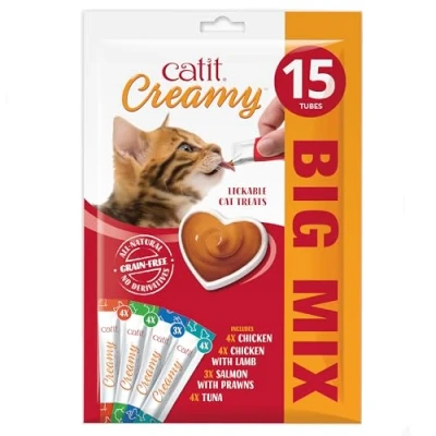 Image of Catit Creamy Lickable Treats Variety Multipack 15 Pack
