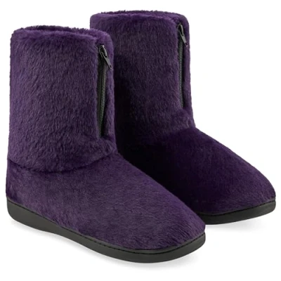 Image of CityComfort Womens Slippers Fluffy Boot Indoor House Shoes for Women and Teenagers Sizes 3 8 Non Slip Sole Gifts Her (Purple, 5 UK)