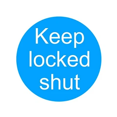 Image of Seco Keep Locked Shut Sign, 100mm x 1mm Semi Rigid Plastic, White