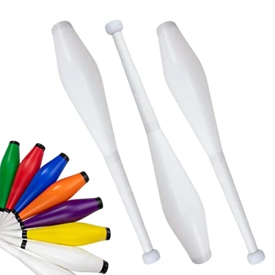 Image of Juggle Dream Trainer Street Juggling Club Set of 3 Great Clubs for Beginners and Advanced Jugglers (All White)