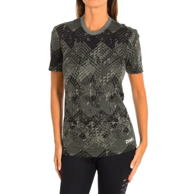 Image of Zumba Womenss short sleeved round neck sports T shirt Z2T00161 Black Cotton Size X Small