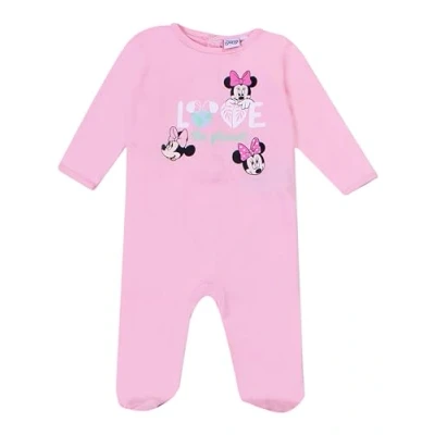 Image of Disney Minnie Mouse Girls Love The Planet Long Sleeve Baby Grow Organic Cotton Pink 24 Months