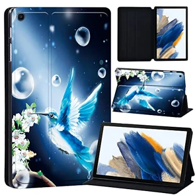 Image of Printed Case for Samsung Galaxy Tab A8 10.5 Inch 2022 (SM X200/X205/X207), Slim Lightweight Protective Hard Cover Trifold Stand with Auto Sleep/Wake (hummingbird)