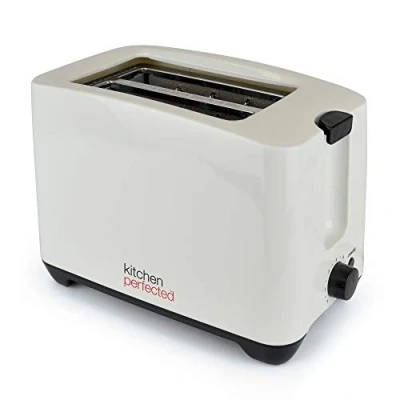 Image of Kitchen Perfected® 2 Slice Extra Wide Slot Toaster 750W 7 Browning Levels High Lift Eject Function Centralisation for even cooking Removable Crumb Tray E2020WI Cream &amp; Black