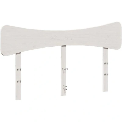 Image of vidaXL Solid Pine Wood Headboard White Bed Header, Bedroom Furniture, Fits 160 cm Mattress, Easy to Assemble, Supportive Design