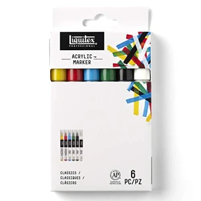 Image of Liquitex 4690002 Paint Marker Set, 2 4 mm Fine Nib Set of 6