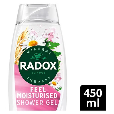 Image of Radox Mineral Therapy Feel Moisturised Shower Gel Body Wash with a chamomile &amp; oat fragrance for soothing experience 450 ml