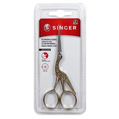 Image of Singer Forged Stork Embroidery Scissors 4.5&quot; Gold