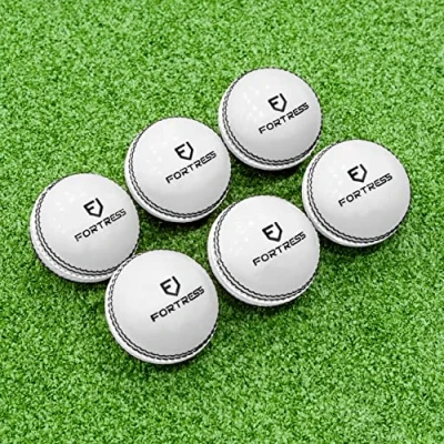 Image of FORTRESS Cricket &#039;Incrediballs&#039; [6 Pack] Senior/Junior Balls Foam With Traditional Seams Training &amp; Practice Pink or Red Ball (White, Senior)