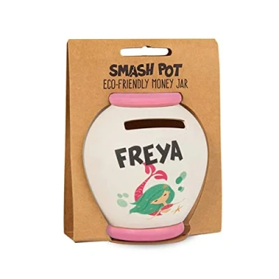 Image of History &amp; Heraldry Personalised Bamboo Smash Pot Money box (Freya)