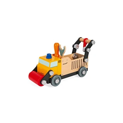 Image of Janod Brico&#039;Kids Wooden Construction Truck Toy Teaches Fine Motor Skills and Imagination Fsc Certified Ages 3 Up, J06470