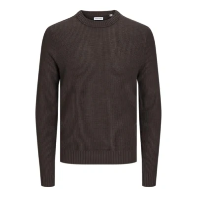Image of Jack &amp; Jones Jjroy KNIT CREW NECK Jumper, Men&#039;s, Size: Small, Mulch