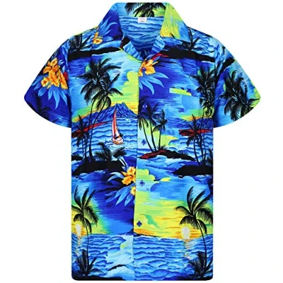 Image of V.H.O. Funky Hawaiian Shirt, Shortsleeve, Surf, Blue, XL