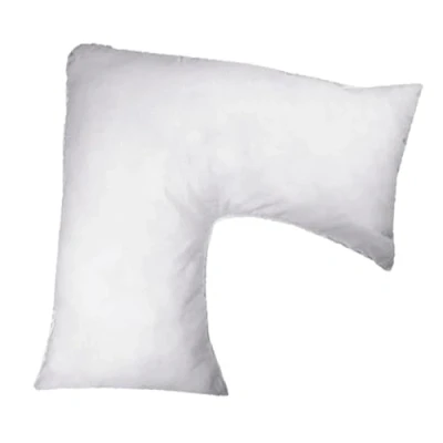 Image of AK InHome V Pillow Triangle for Neck &amp; Back Extra Filled Hollowfibre Orthopedic Shaped Nursing Maternity Pregnancy Body Shoulder Support Pillows Adults (Size 73x34 cm)