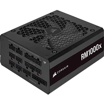 Image of Corsair RM1000x 80 PLUS Gold Fully Modular 1000 Watt ATX Power Supply (135 mm Fan with Magnetic Levitation Bearing, Comprehensive Compatibility, Japanese Capacitors, Extremely Fast Wake Up) EU Black