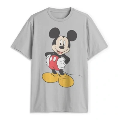 Image of Disney Men&#039;s Classic Mickey Mouse Full Size Graphic Short Sleeve T Shirt, Silver, XS