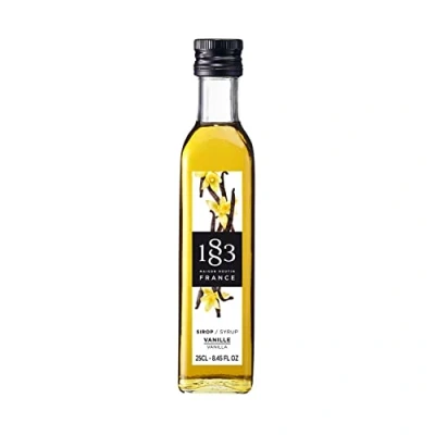 Image of 1883 Maison Routin Premium Vanilla Syrup for Coffee, Hot Chocolate &amp; Cocktails Glass 250ml