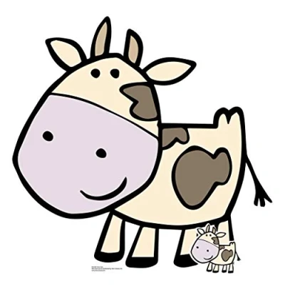 Image of STAR CUTOUTS Ltd SC1442 Cute Cow Cardboard Cut Out Perfect for Parties, Events, Table Decorations and Birthdays, Solid, Multicolour, Regular