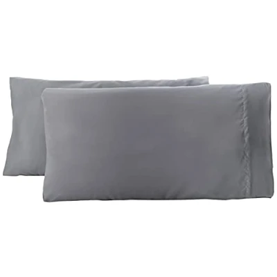 Image of Amazon Basics 2 Piece Pillowcase, Dark Grey, 80 cm L x 50 W
