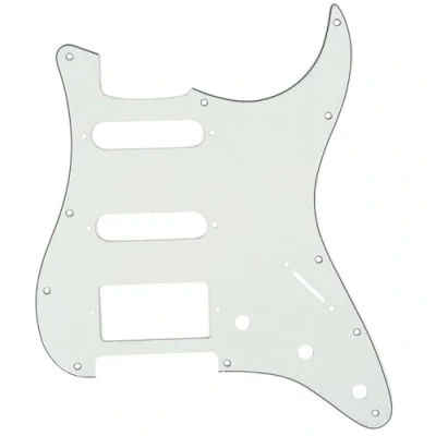 Image of Musiclily HSS 11 Hole Guitar Strat Pickguard for Fender USA/Mexican Made Standard Stratocaster Modern Style,3Ply Parchment