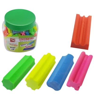Image of ZOFAX Roswell Novelty Pencil Erasers, Mini Pack of 100, Multicolour, Soft Rubber Multipack, Ideal for School Office Home Classroom Teacher Use