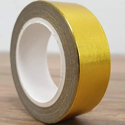 Image of Washi Tape Glitter Decorative Craft Paper Masking Sticky Planner Roll Scrapbook (Gold Foil)