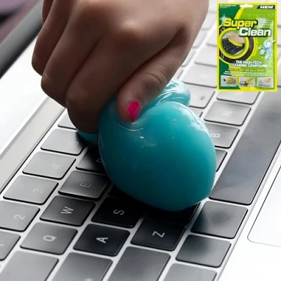 Image of Keyboard Cleaner Gel Putty Slime, Reusable Dust for Car Interiors, Air Vents, Dashboard, PC, Camera, Computer, Laptop Universal Removal Vent Cleaner, Cleaning (Blue)